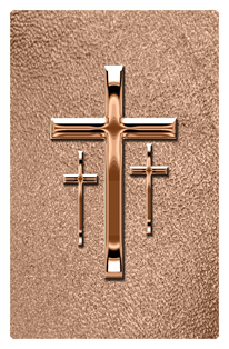 DF35T 517 BZ SH BZ Bronze 3 Crosses Shimmer Bronze Background
